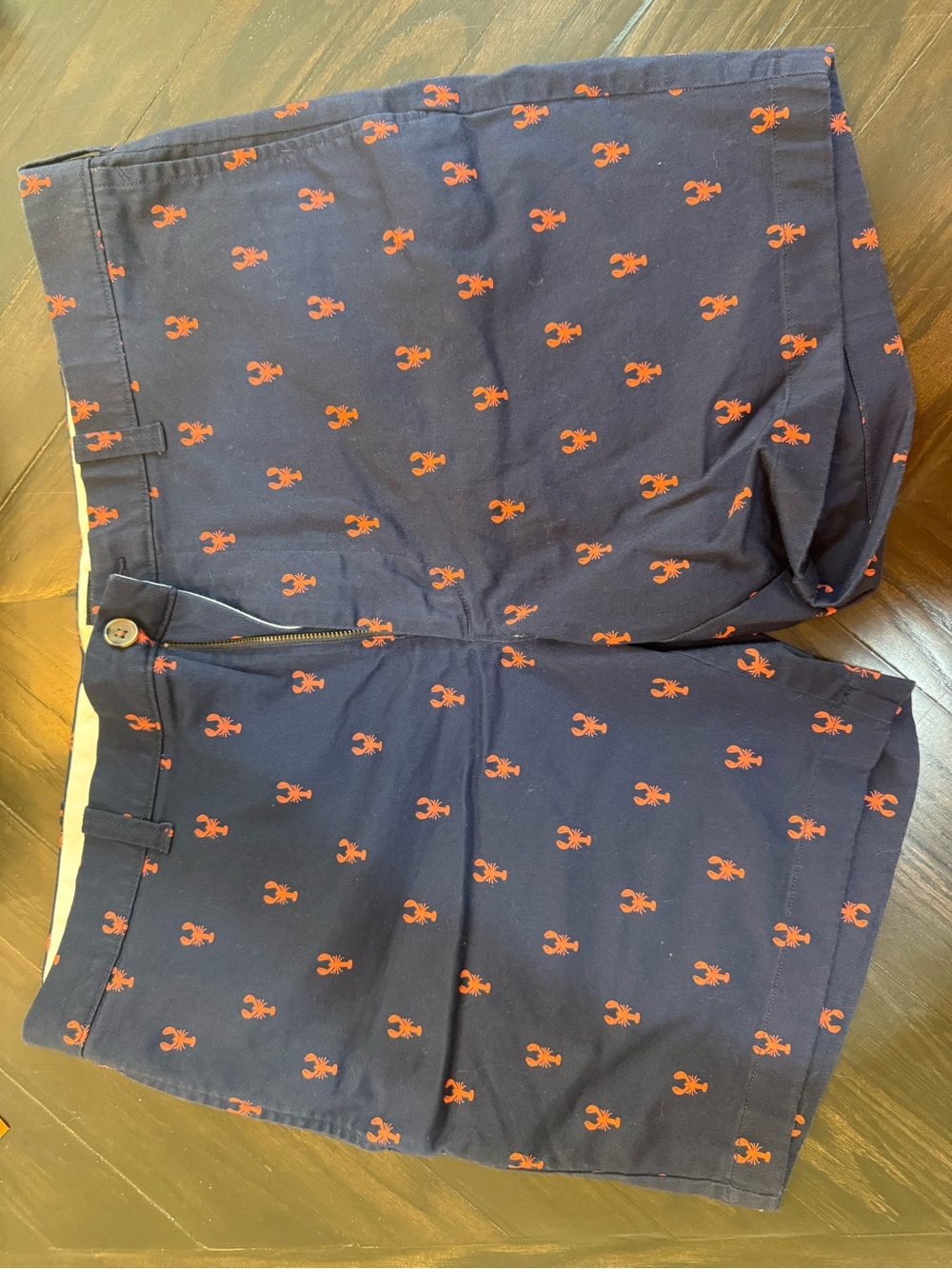 J. Crew Navy Shorts with Red Lobster Print